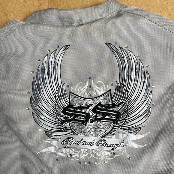 Speed & Strength Gray Motorcycle Jacket Women Size 2XL *no pads* - Picture 9 of 9